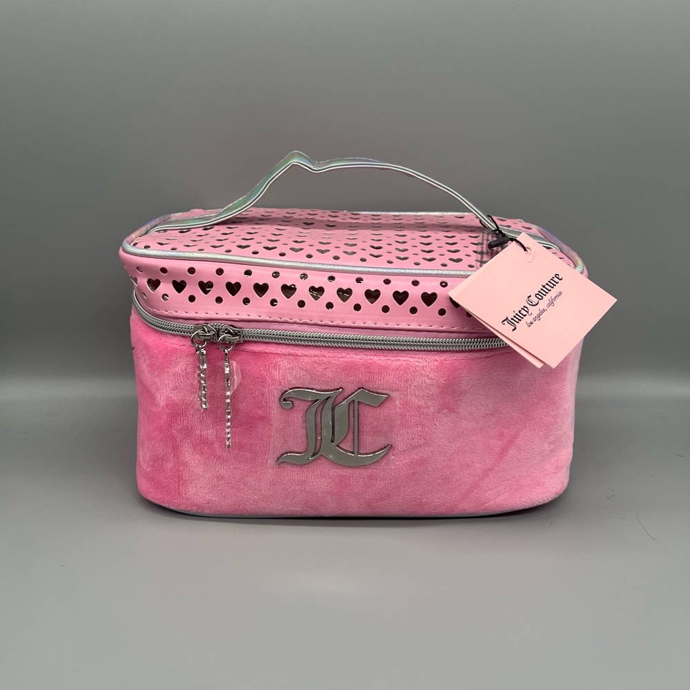 Juicy couture pink velour cosmetics bag